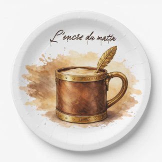 Prato De Papel Tasse l'encre du matin