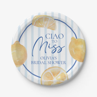 Prato De Papel Tchau para o Chá de Noiva da Srta. Lemon