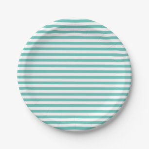 Prato De Papel Teal leve moderno simples e branco esticado