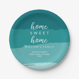 Prato De Papel Teal Modern Elegant New Home Housearming Party