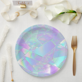 Prato De Papel Teal & Purple Iridescente Design