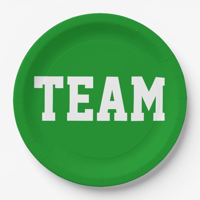 Prato De Papel TEAM Cool Atleta Texto Branco Sobre Verde Brilhant (Frente)