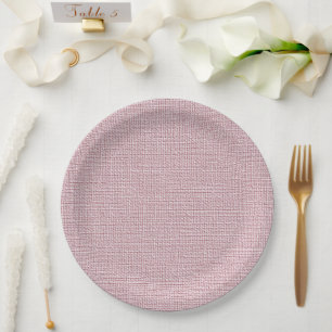 Prato De Papel Tecido de linho falso rosa elegante