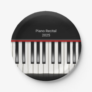 Prato De Papel teclado de piano para recepção de recital