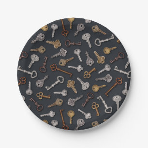 Prato De Papel Teclas Vintage e Antique