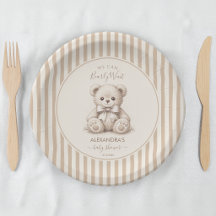 Teddy Bear & Brown Listras Urgente Chá de Bebê