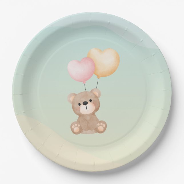 Prato De Papel Teddy Bear Chá de fraldas Napkins (Frente)