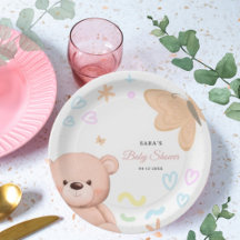 Teddy Bear Cute Pastel Cartoon Chá de fraldas