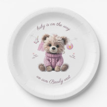 Teddy Bear pink jumper Happy Baby Shower