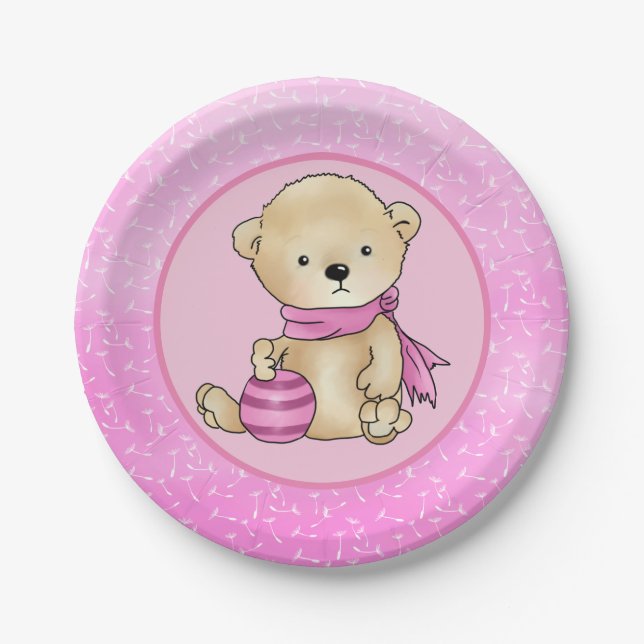Prato De Papel Teddy mit Ball  pappteller (Frente)
