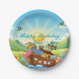 Prato De Papel Tema da Arca de Noah