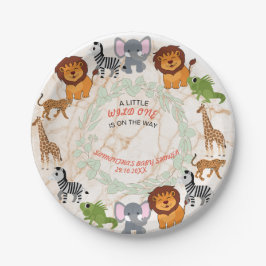 Prato De Papel Tema da Floresta: Nas Pratas do Chá de fraldas Sel