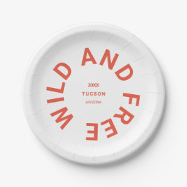 Prato De Papel Tema De Acampamento Laranja Queimado E Selvagem