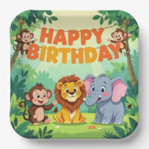 Tema de aniversário feliz safari fofo