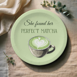 Prato De Papel Tema de café elegante Chá de panela de Matcha Perf
