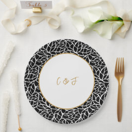Prato De Papel Tema de Casamento Botânico Moderno