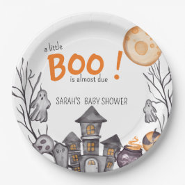 Prato De Papel Tema de Queda de Chá de fraldas do Halloween da Ca