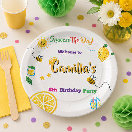 Prato De Papel Tema de Verão Limão Aniversário de Crianças