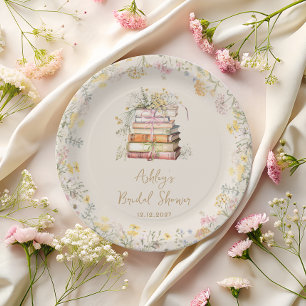 Prato De Papel Tema do Livro Chá de panela Russo de Flor Selvagem