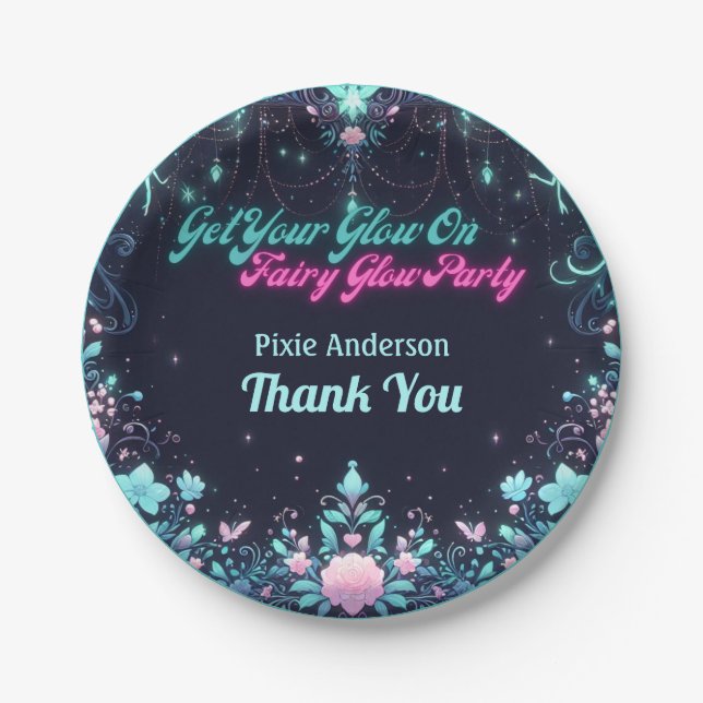 Prato De Papel Tema do Partido Fada Brilhante - Conto de Feira De (Frente)