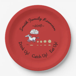 Prato De Papel Tema Ocidental Engraçado da Reunião da Família do