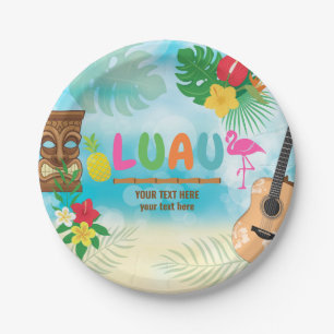 Prato De Papel Tema tropical de Luau