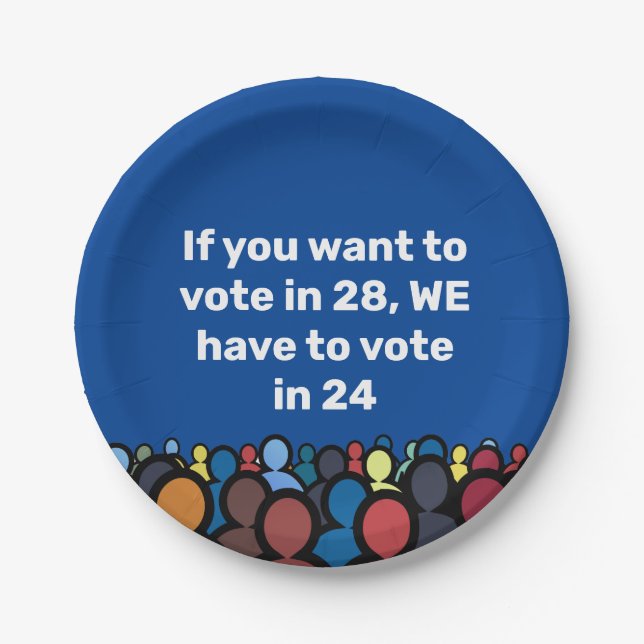 Prato De Papel Temos de votar em 24 (Frente)