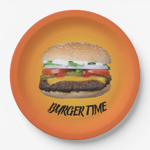 Prato De Papel Tempo de Burger