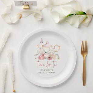 Prato De Papel Tempo Para O Chá de panela De Tea Boho Floral Teap