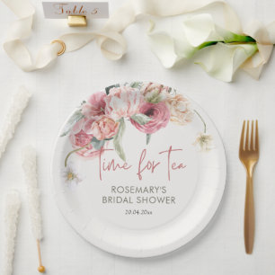 Prato De Papel Tempo Para O Chá de panela Floral Tea Boho
