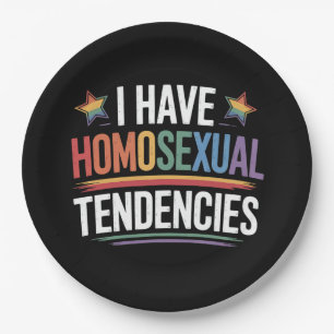 Prato De Papel Tenho Tendências Homossexuais Orgulho da Comunidad