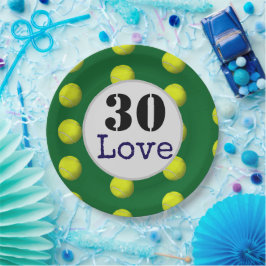 Prato De Papel tênis de tênis e amor numérico