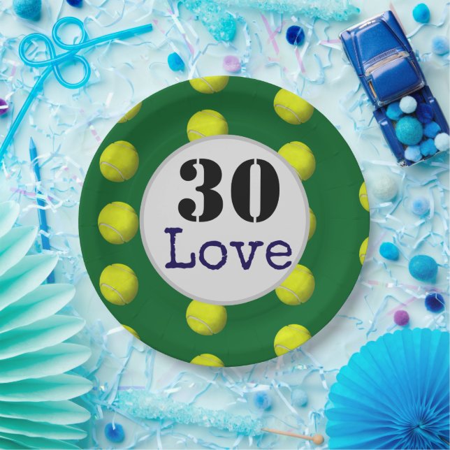 Prato De Papel tênis de tênis e amor numérico (Festa)