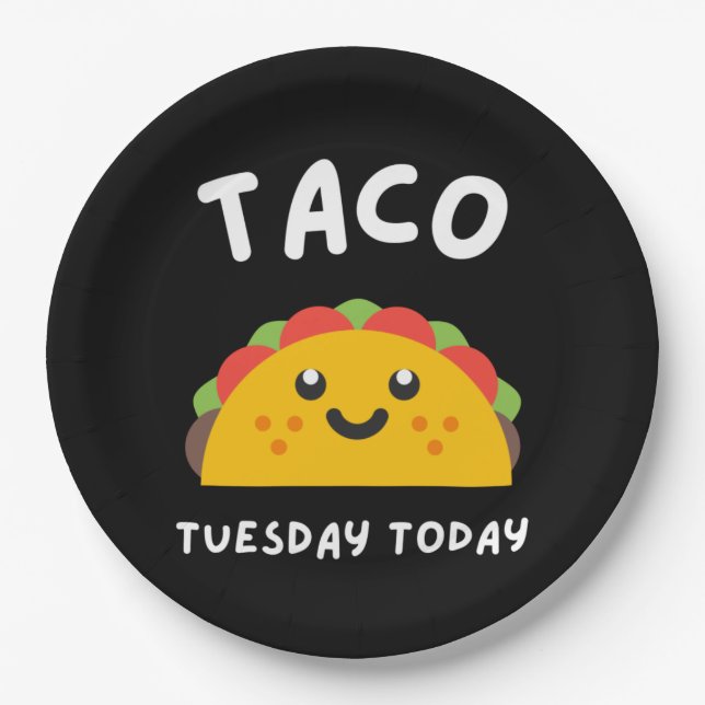 PRATO DE PAPEL TERÇA-FEIRA DE TACO HOJE (Frente)