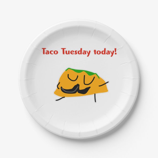 Prato De Papel Terça-feira de Taco hoje! (Frente)