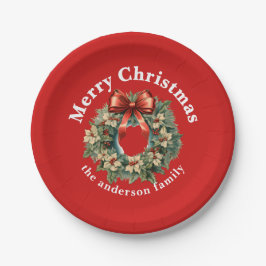 Prato De Papel Terra de Natal Elegante Watercolor