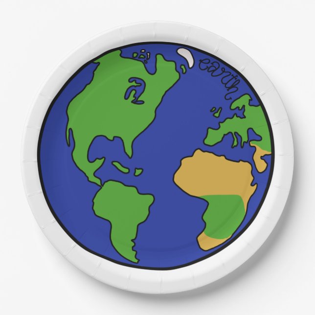 Prato De Papel Terra do planeta do sistema solar (Frente)