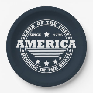 Prato De Papel Terra dos Grátis por causa do bravo 4 de julho