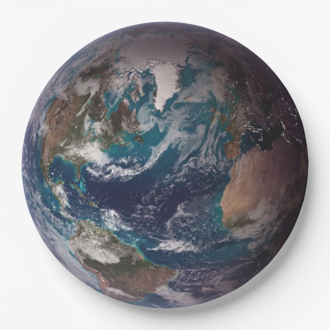 Prato De Papel Terra Marble Azul (Hemisfério Ocidental) (Frente)