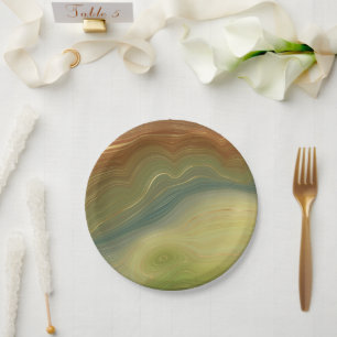 Prato De Papel Terra Retro Strata   Agato Tonelado Neutro Vintage