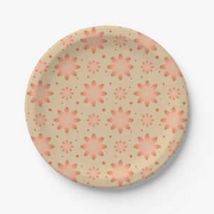 Prato De Papel Terracotta laranja e areia bege delicada margarida