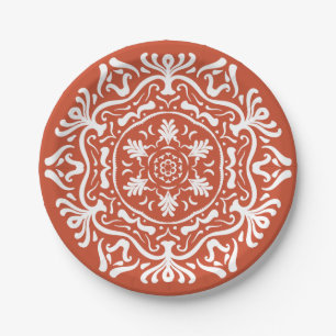 Prato De Papel Terracotta Mandala