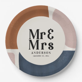 Prato De Papel terracotta navy painterly abstract wedding mr mrs