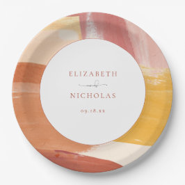 Prato De Papel Terracotta Sunrise | Casamento Monograma