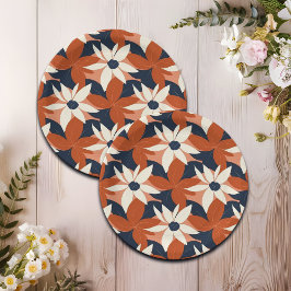 Prato De Papel Terracotta White Floral Elegante