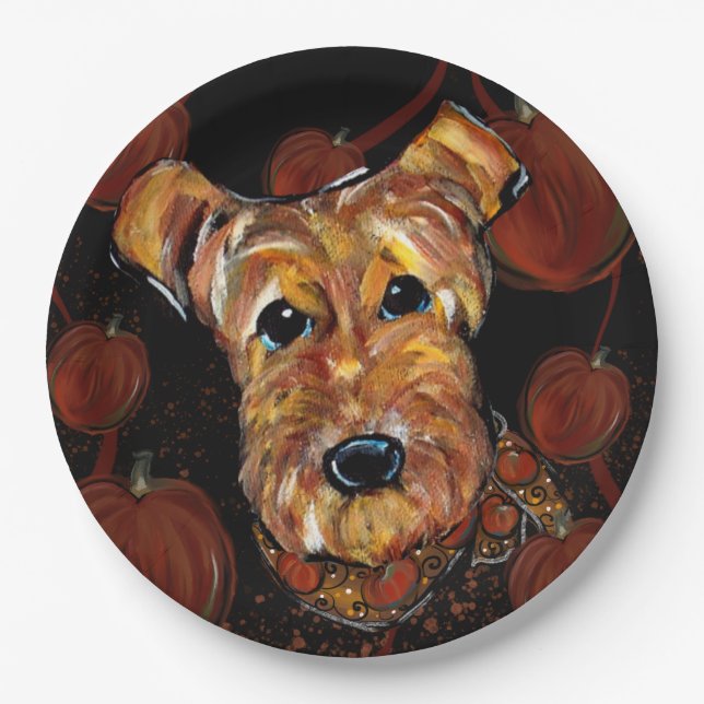 PRATO DE PAPEL TERRIER AIREDALE        (Frente)