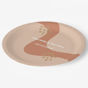Prato De Papel Terthy Terracotta Modern Abstrato Wedding