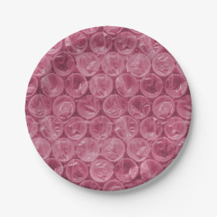 Prato De Papel Teste padrão cor-de-rosa do invólucro com bolhas