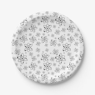 Prato De Papel Teste padrão da química da ciência dos átomos