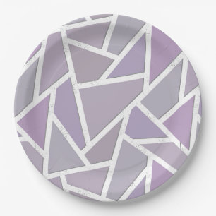 Prato De Papel Teste padrão de mosaico da lavanda